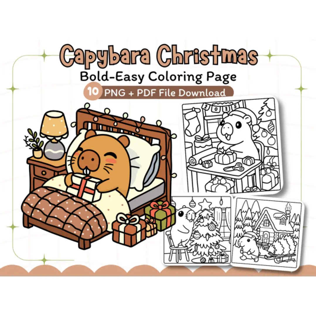 Kit Digital Desenho para Colorir Natal Papai Noel em Png  5
