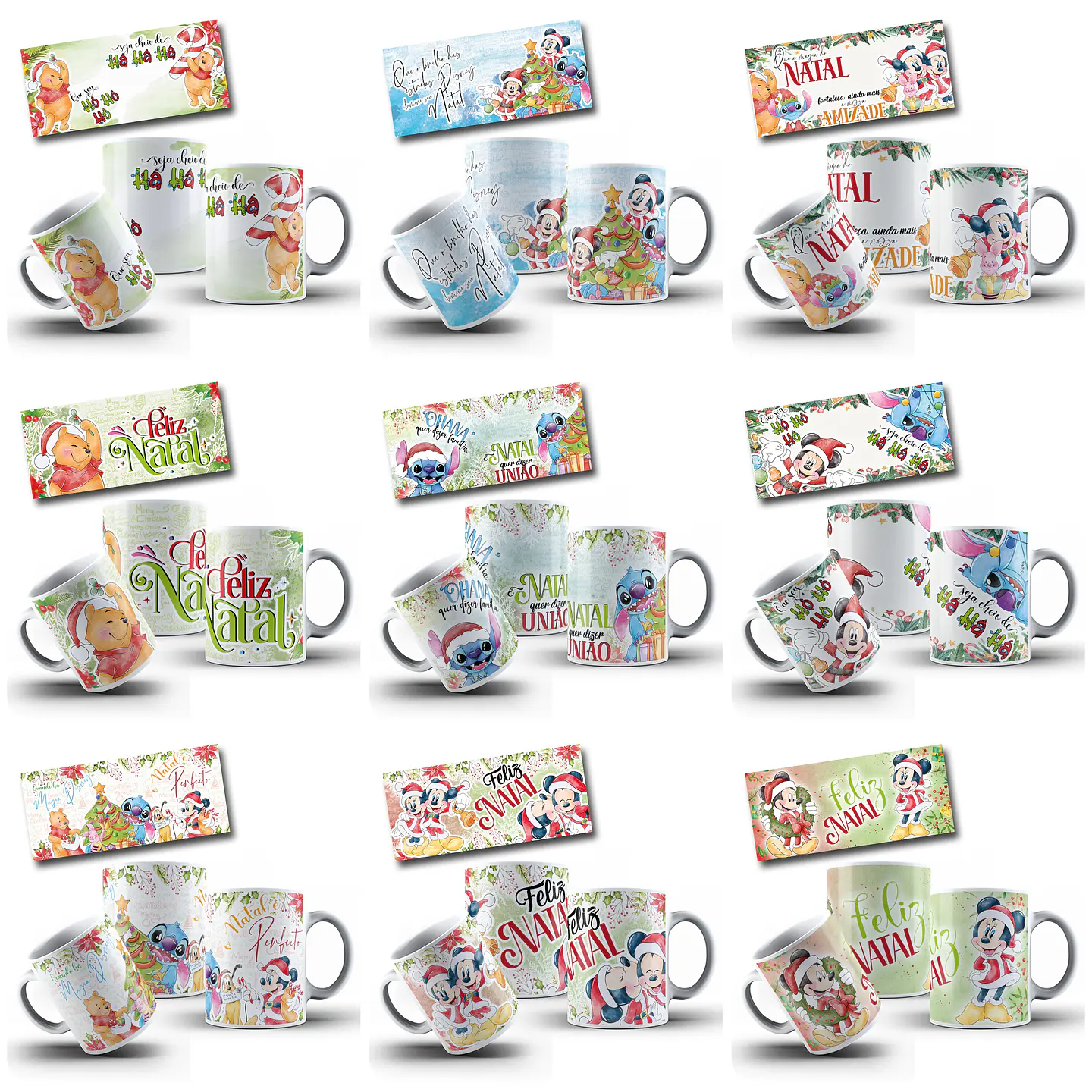 20 Artes Caneca Natal Disney e Amigos Arquivo em Png  1