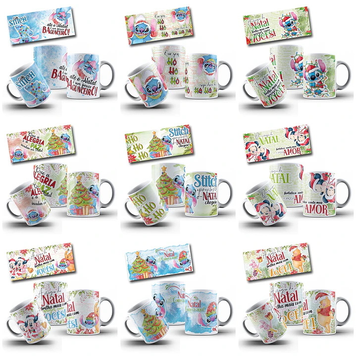 20 Artes Caneca Natal Disney e Amigos Arquivo em Png  2