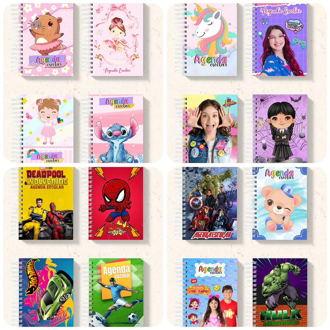 Mega Combo Arquivo Agendas Escolares Mascotes e Personagens 2025 Com atualizações em Pdf  5