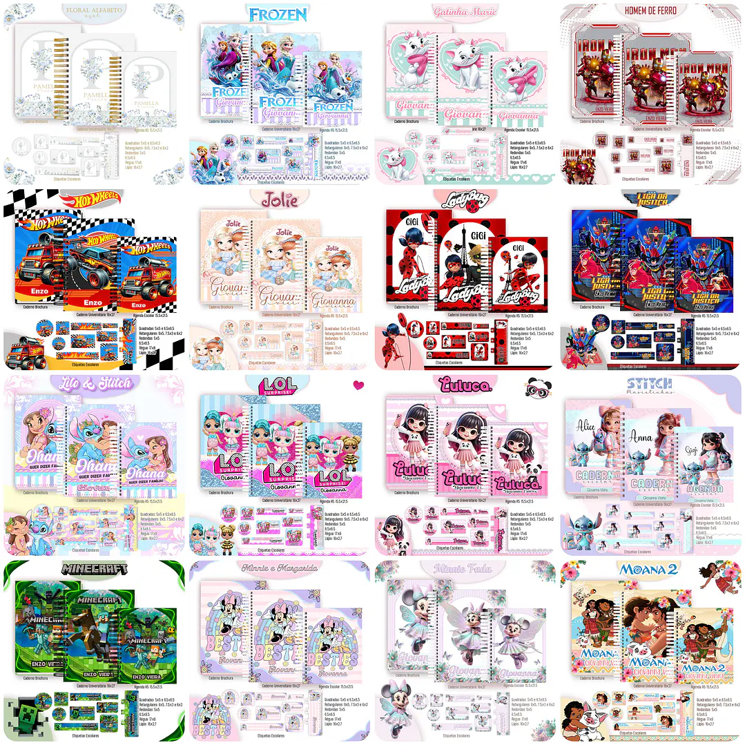 Mega Combo Arquivo Agendas Escolares Mascotes e Personagens 2025 Com atualizações em Pdf  24
