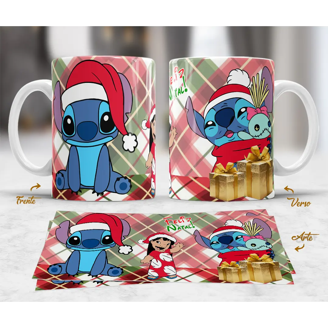 10 Artes Caneca Mickey e Stitch Natal Arquivo em Jpg  1