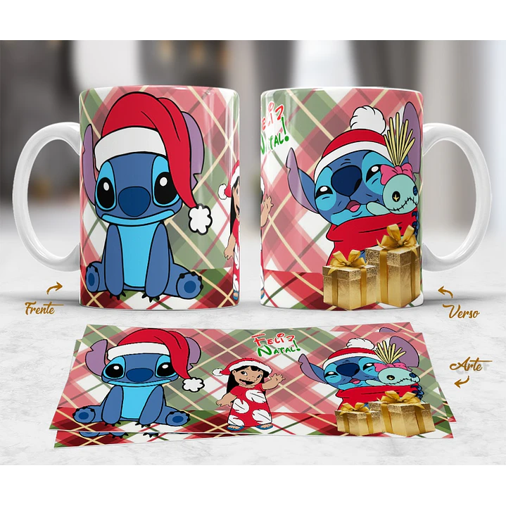 10 Artes Caneca Mickey e Stitch Natal Arquivo em Jpg  1