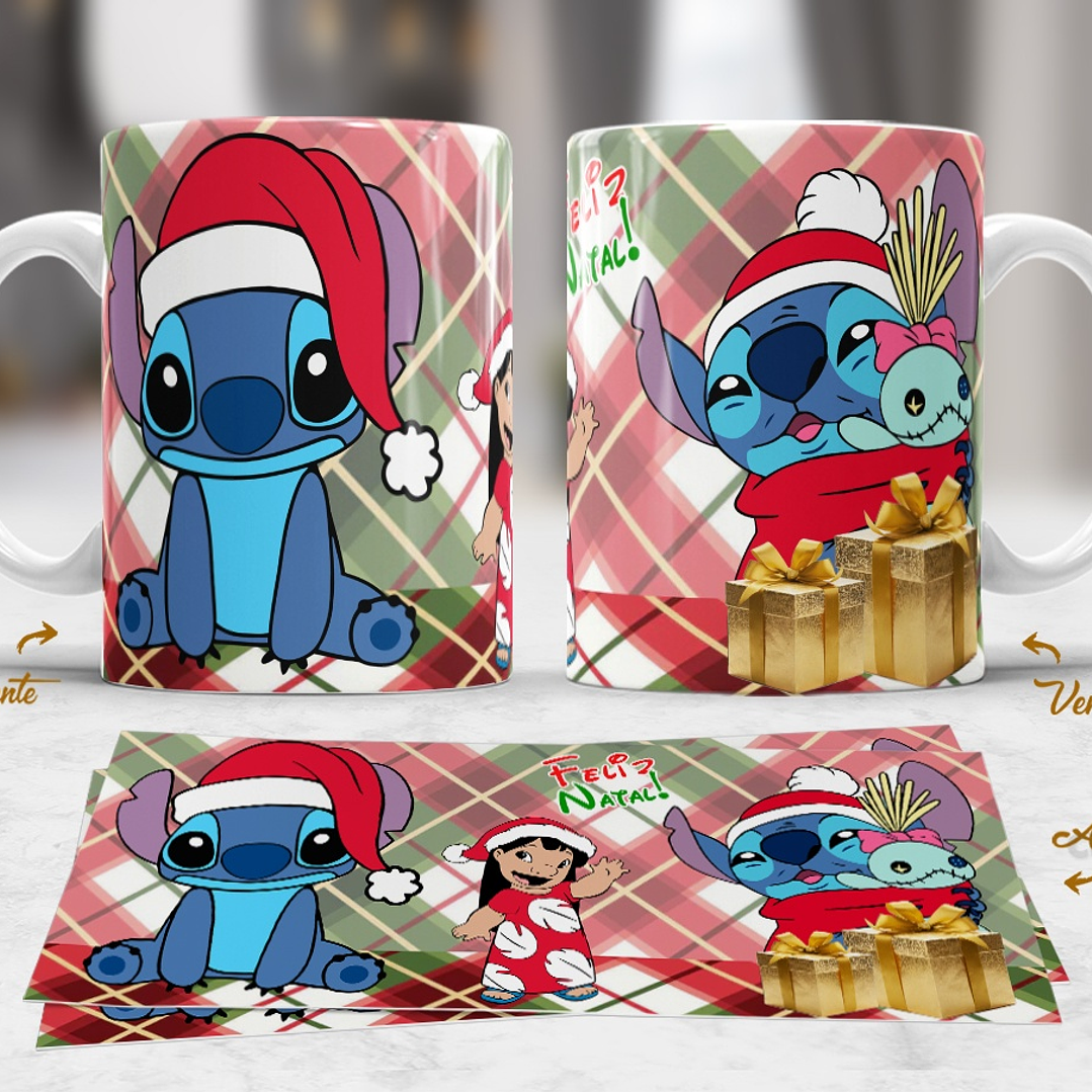 10 Artes Caneca Mickey e Stitch Natal Arquivo em Jpg  1