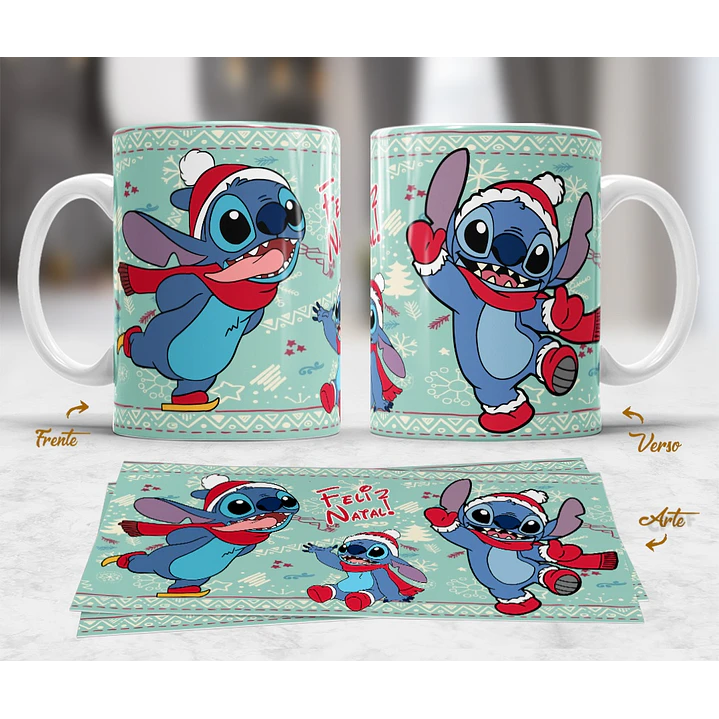 10 Artes Caneca Mickey e Stitch Natal Arquivo em Jpg  2
