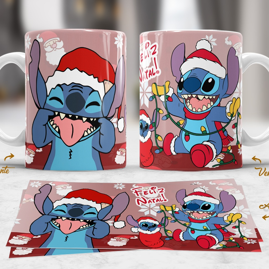 10 Artes Caneca Mickey e Stitch Natal Arquivo em Jpg  3