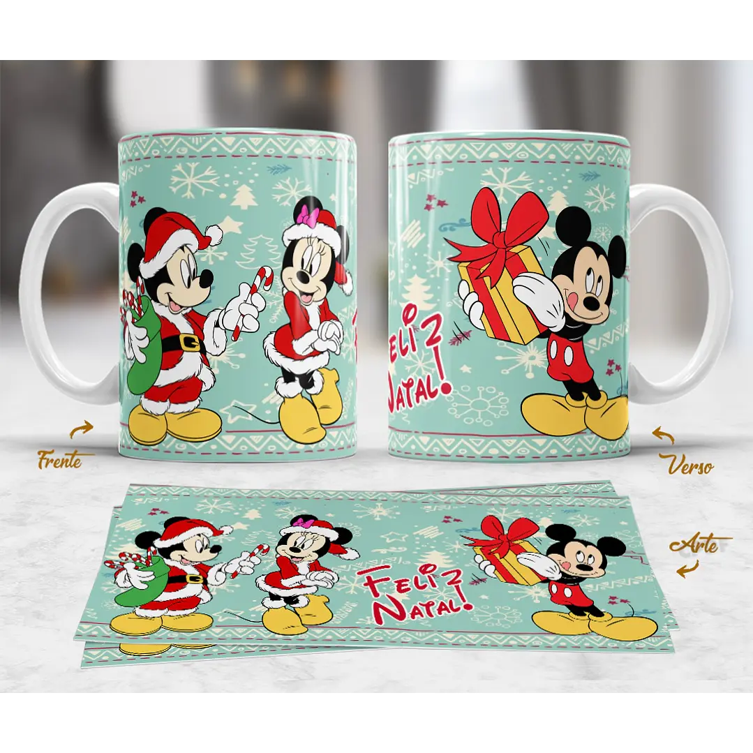 10 Artes Caneca Mickey e Stitch Natal Arquivo em Jpg  7