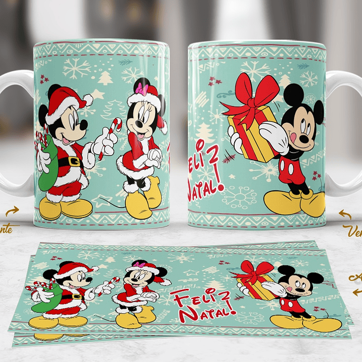 10 Artes Caneca Mickey e Stitch Natal Arquivo em Jpg  7