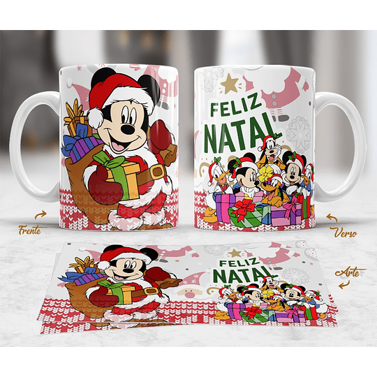 10 Artes Caneca Mickey e Stitch Natal Arquivo em Jpg 