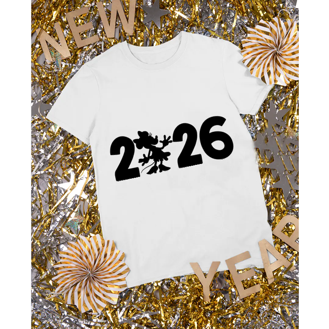 20 Artes para Camisa Disney Mickey e Minnie Ano Novo 2026 Arquivo Editavel 7