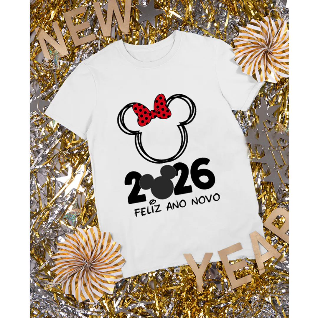 20 Artes para Camisa Disney Mickey e Minnie Ano Novo 2026 Arquivo Editavel 1