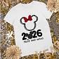 20 Artes para Camisa Disney Mickey e Minnie Ano Novo 2026 Arquivo Editavel - Thumbnail 1