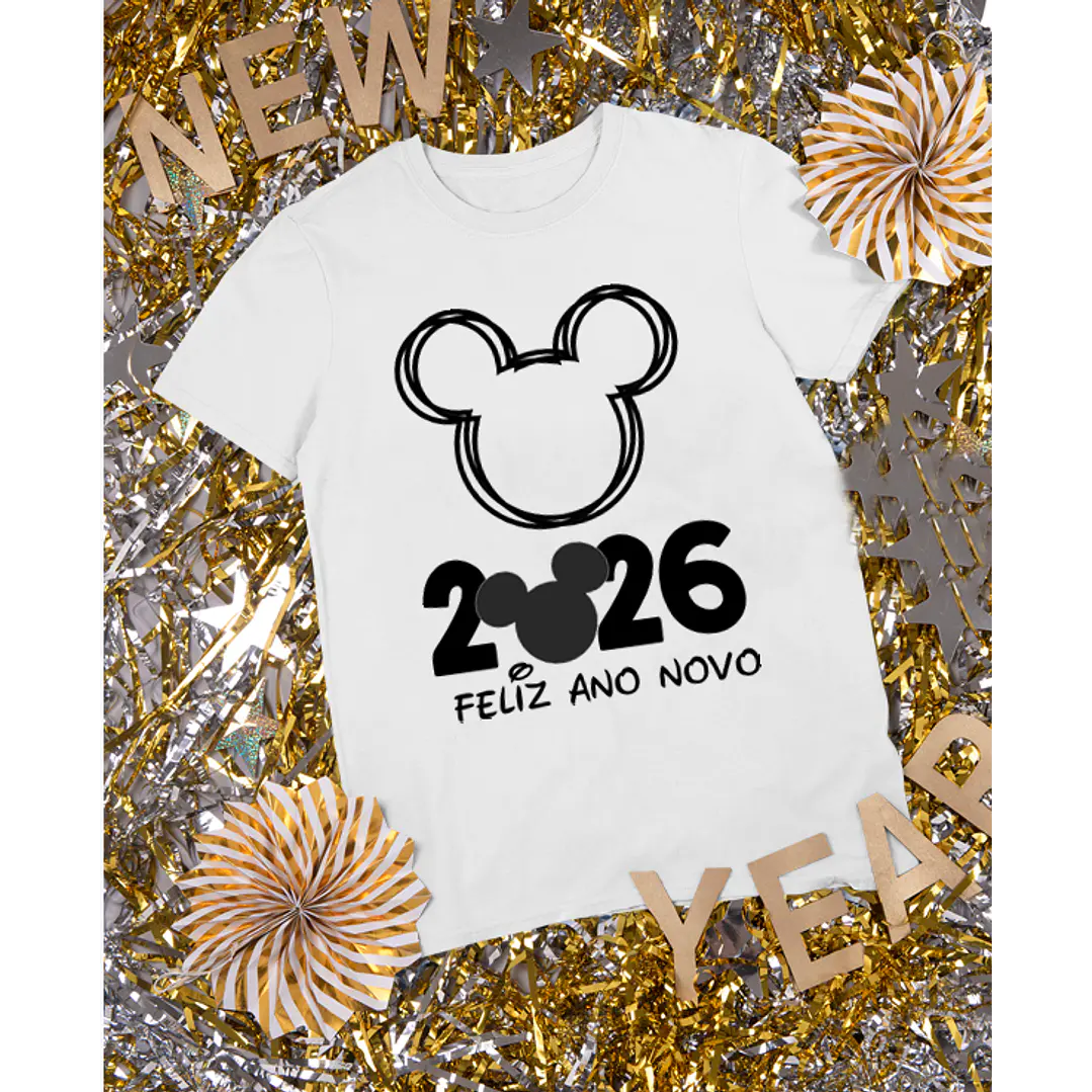 20 Artes para Camisa Disney Mickey e Minnie Ano Novo 2026 Arquivo Editavel 11