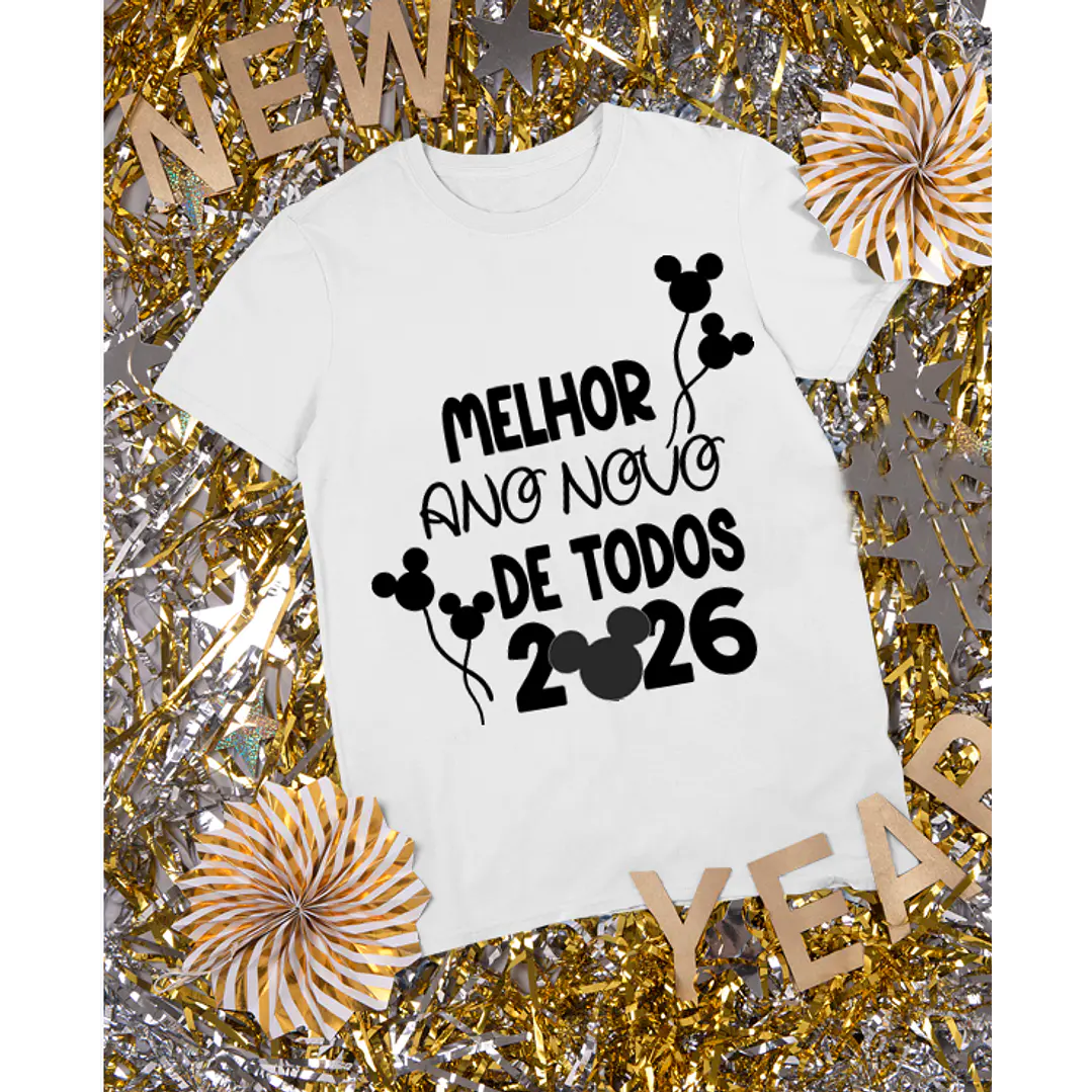 20 Artes para Camisa Disney Mickey e Minnie Ano Novo 2026 Arquivo Editavel 15