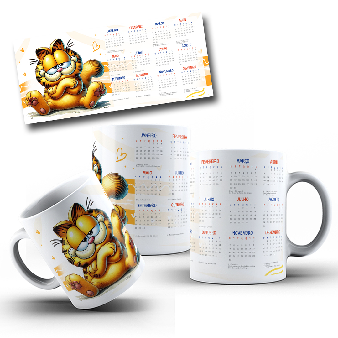5 Artes para Caneca Personagens Calendário 2025 Arquivo em Jpg 5