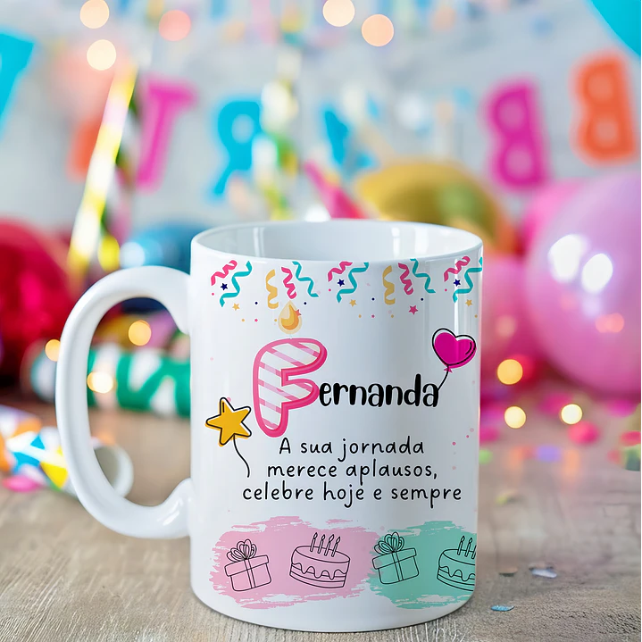 6 Artes para Caneca Aniversário Mais Kit para Criação Arquivo em Png 1