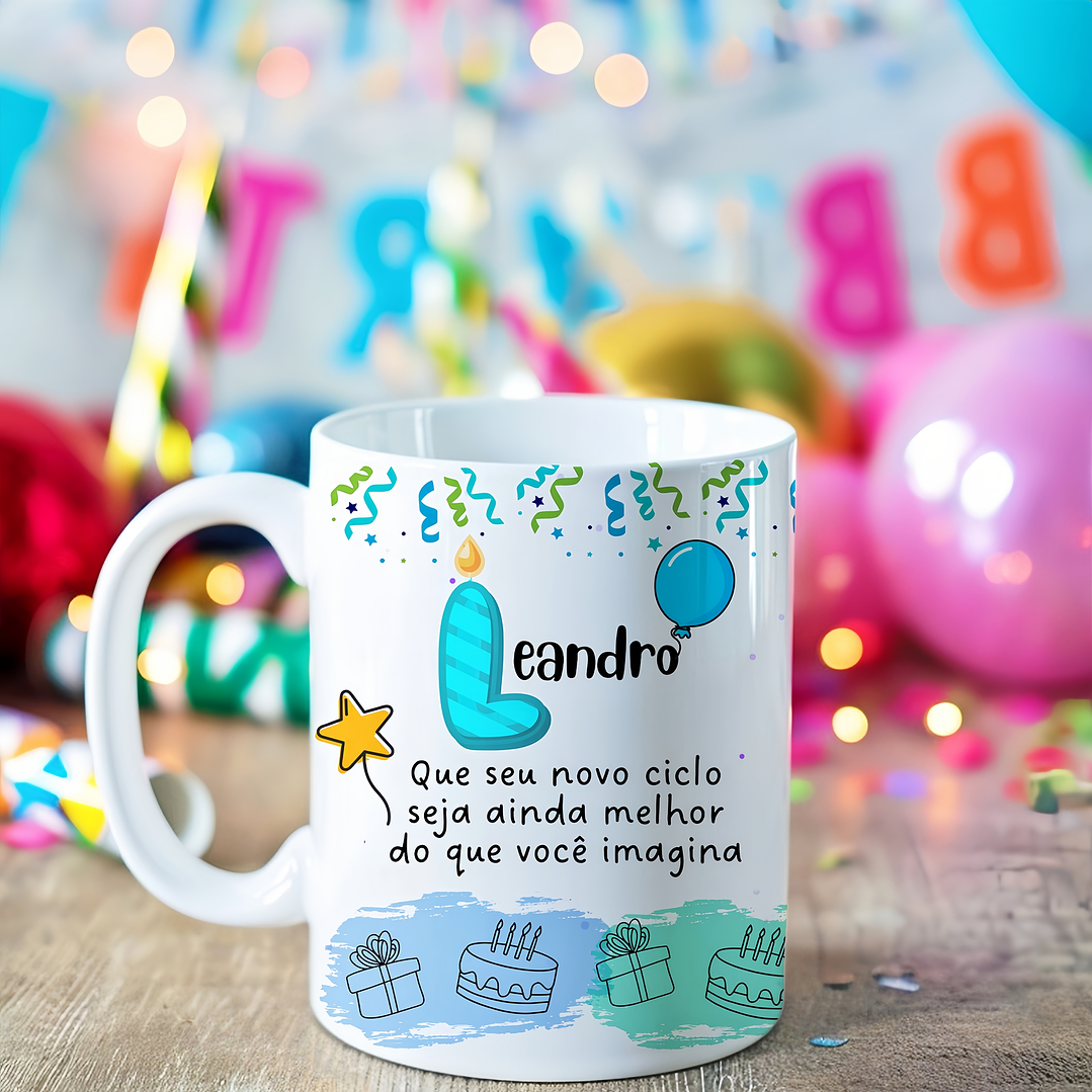 6 Artes para Caneca Aniversário Mais Kit para Criação Arquivo em Png 7