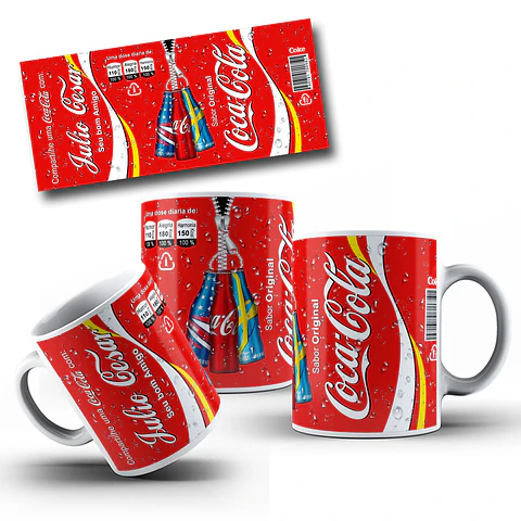 8 Artes para Caneca Refrigerante Arquivo Editável Photoshop