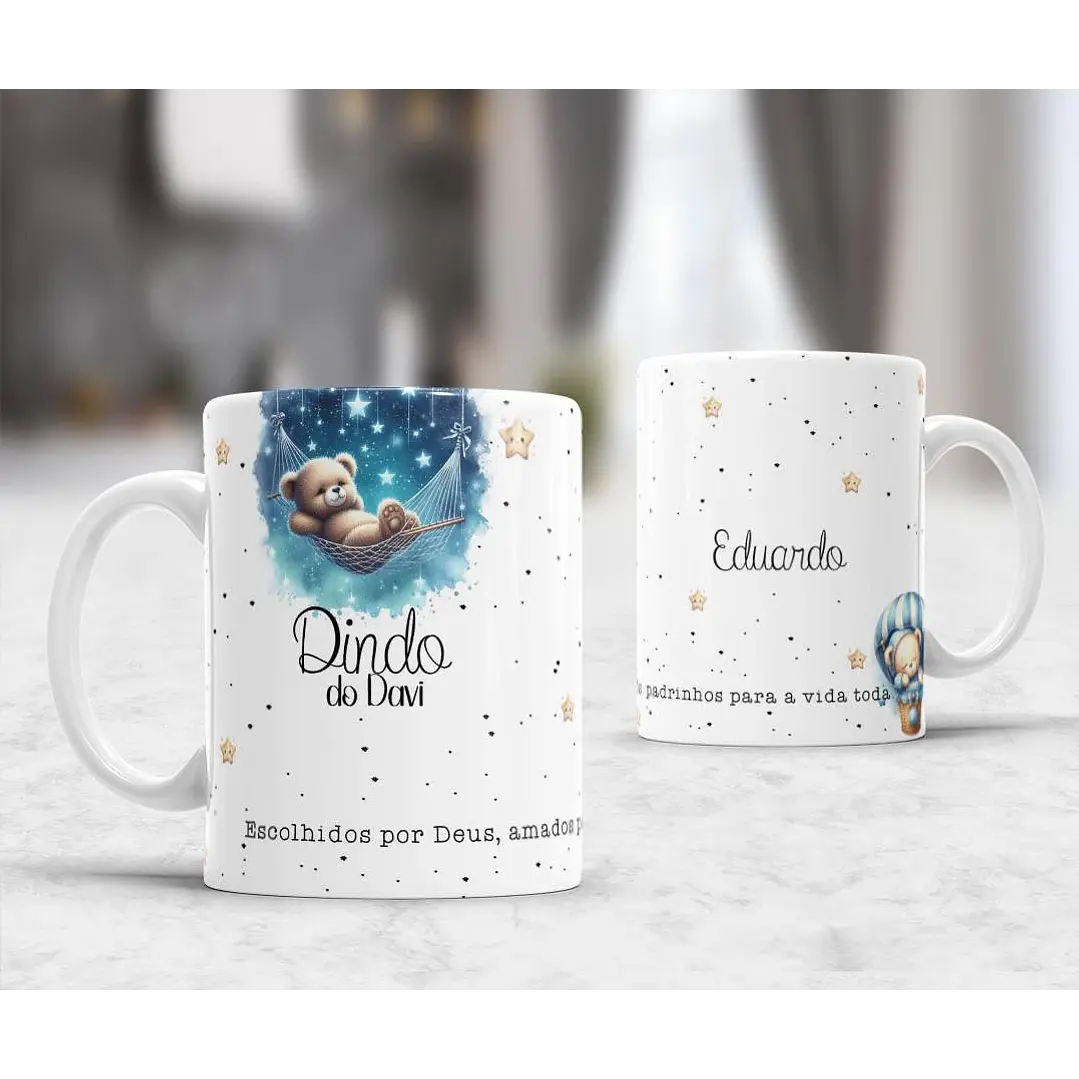 10 Artes para Caneca Convites Dindos Padrinhos Arquivo Editável 1