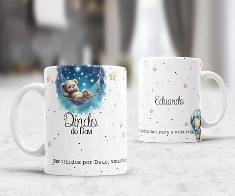 10 Artes para Caneca Convites Dindos Padrinhos Arquivo Editável