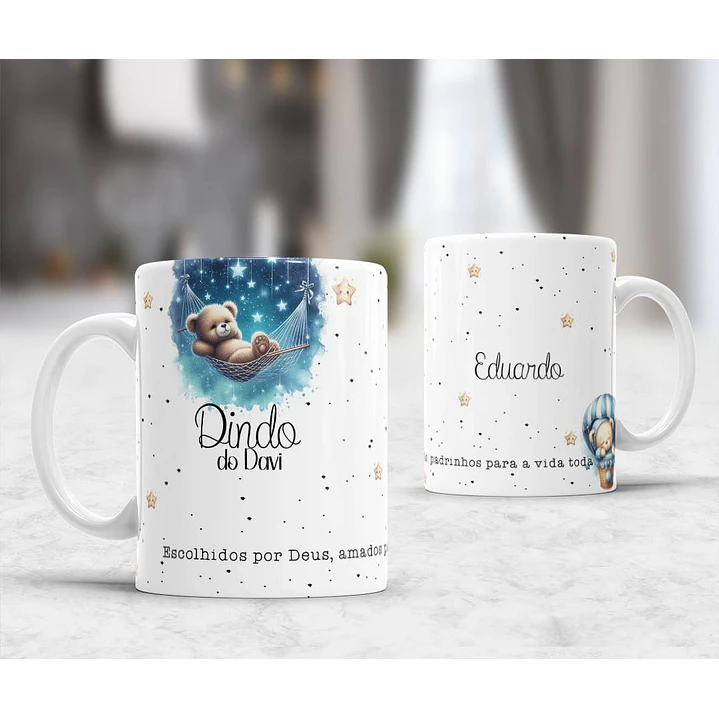 10 Artes para Caneca Convites Dindos Padrinhos Arquivo Editável 1