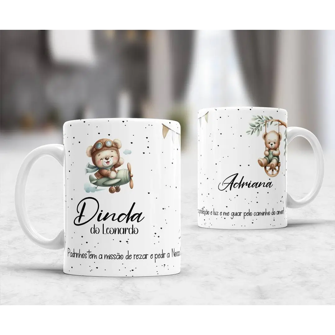 10 Artes para Caneca Convites Dindos Padrinhos Arquivo Editável 2