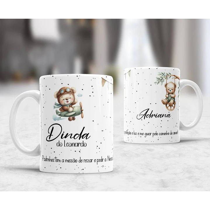 10 Artes para Caneca Convites Dindos Padrinhos Arquivo Editável 2