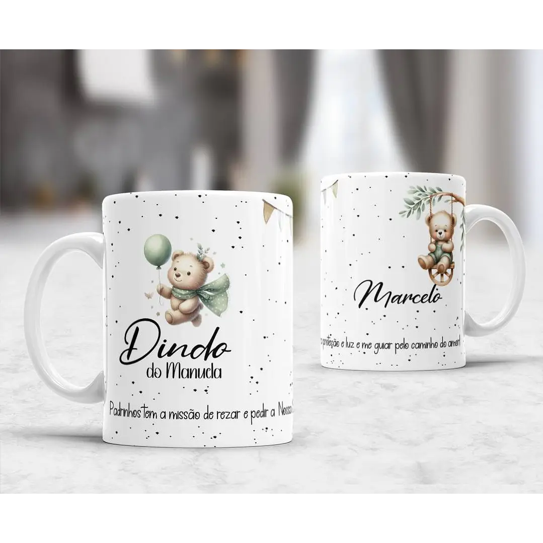 10 Artes para Caneca Convites Dindos Padrinhos Arquivo Editável 3
