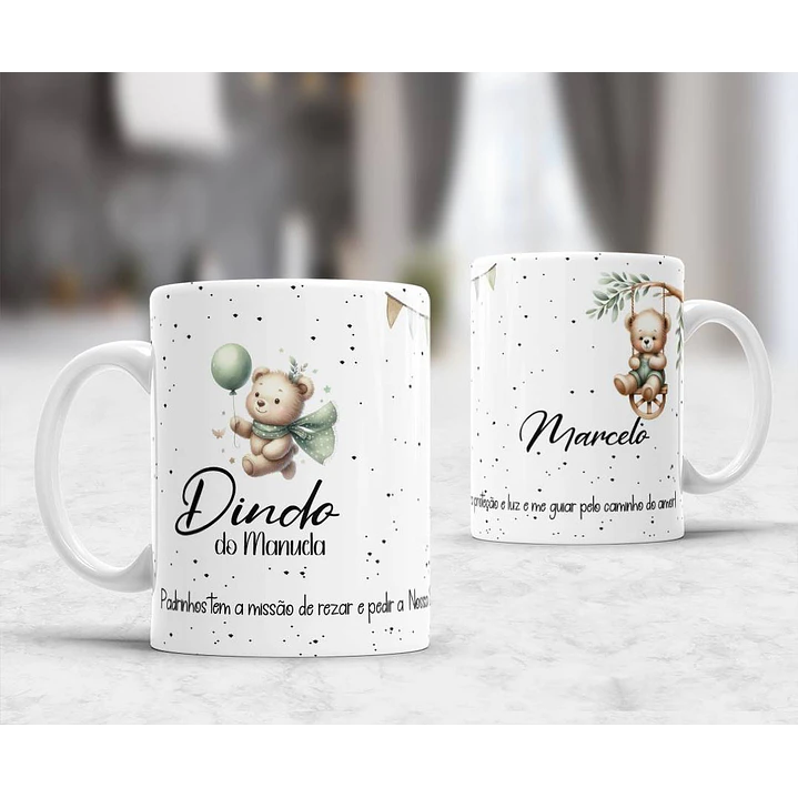 10 Artes para Caneca Convites Dindos Padrinhos Arquivo Editável 3