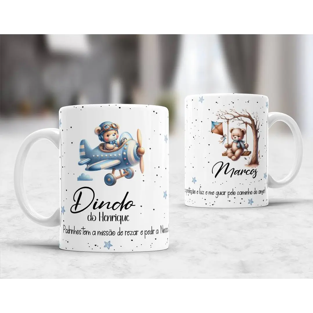 10 Artes para Caneca Convites Dindos Padrinhos Arquivo Editável 4
