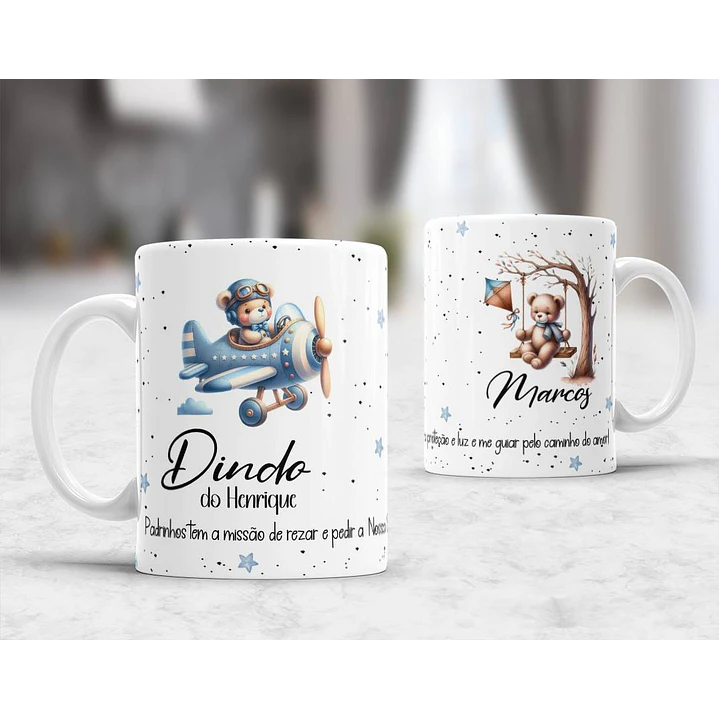 10 Artes para Caneca Convites Dindos Padrinhos Arquivo Editável 4