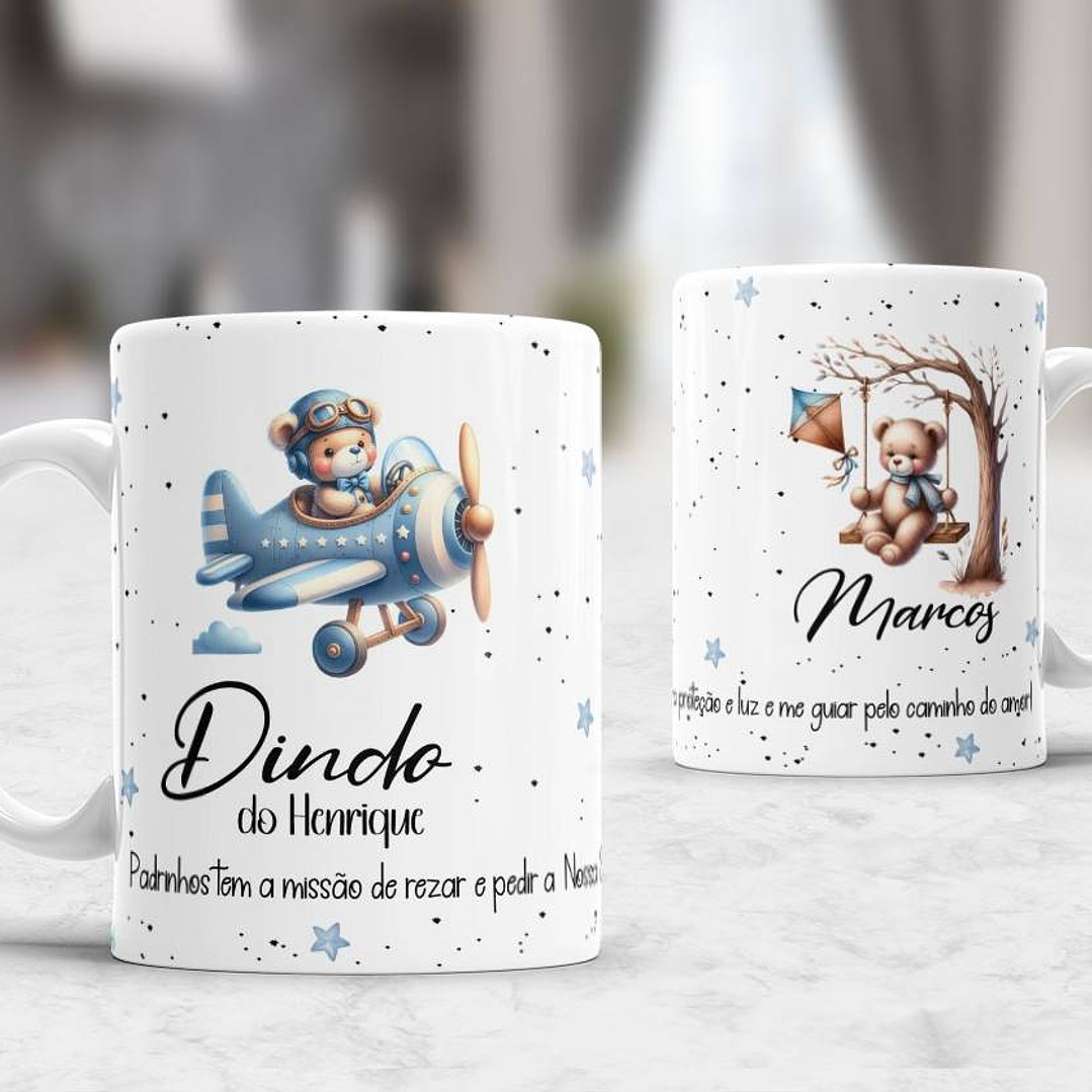 10 Artes para Caneca Convites Dindos Padrinhos Arquivo Editável 4