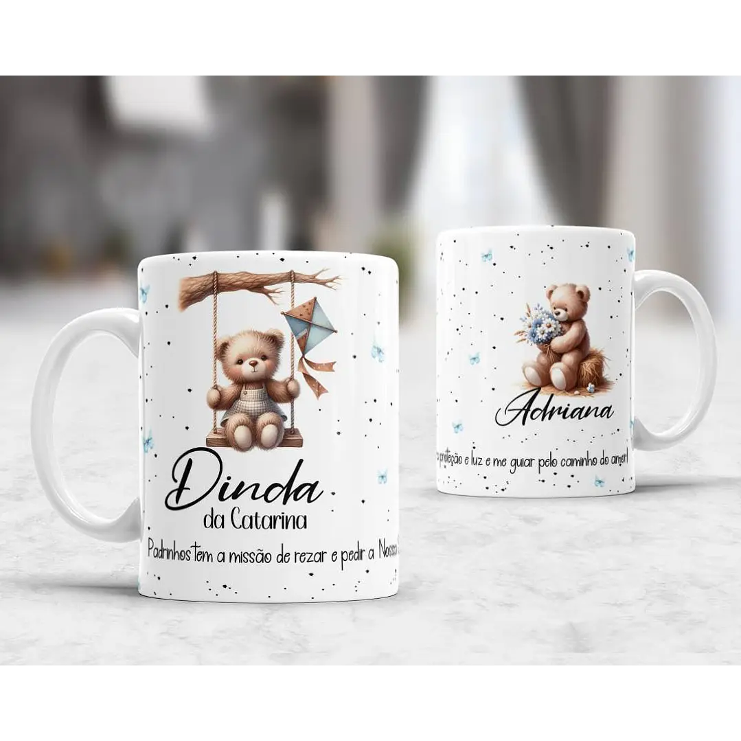 10 Artes para Caneca Convites Dindos Padrinhos Arquivo Editável 5