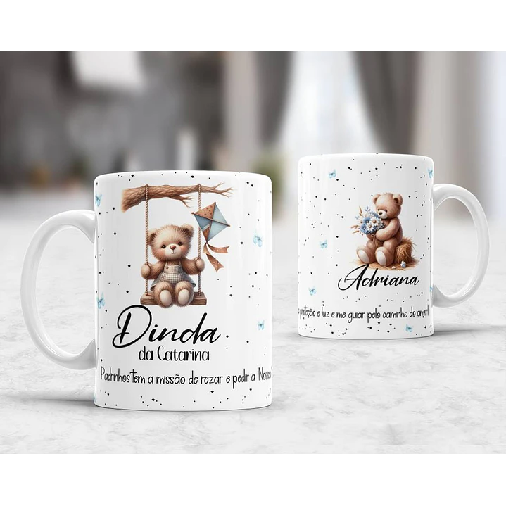 10 Artes para Caneca Convites Dindos Padrinhos Arquivo Editável 5