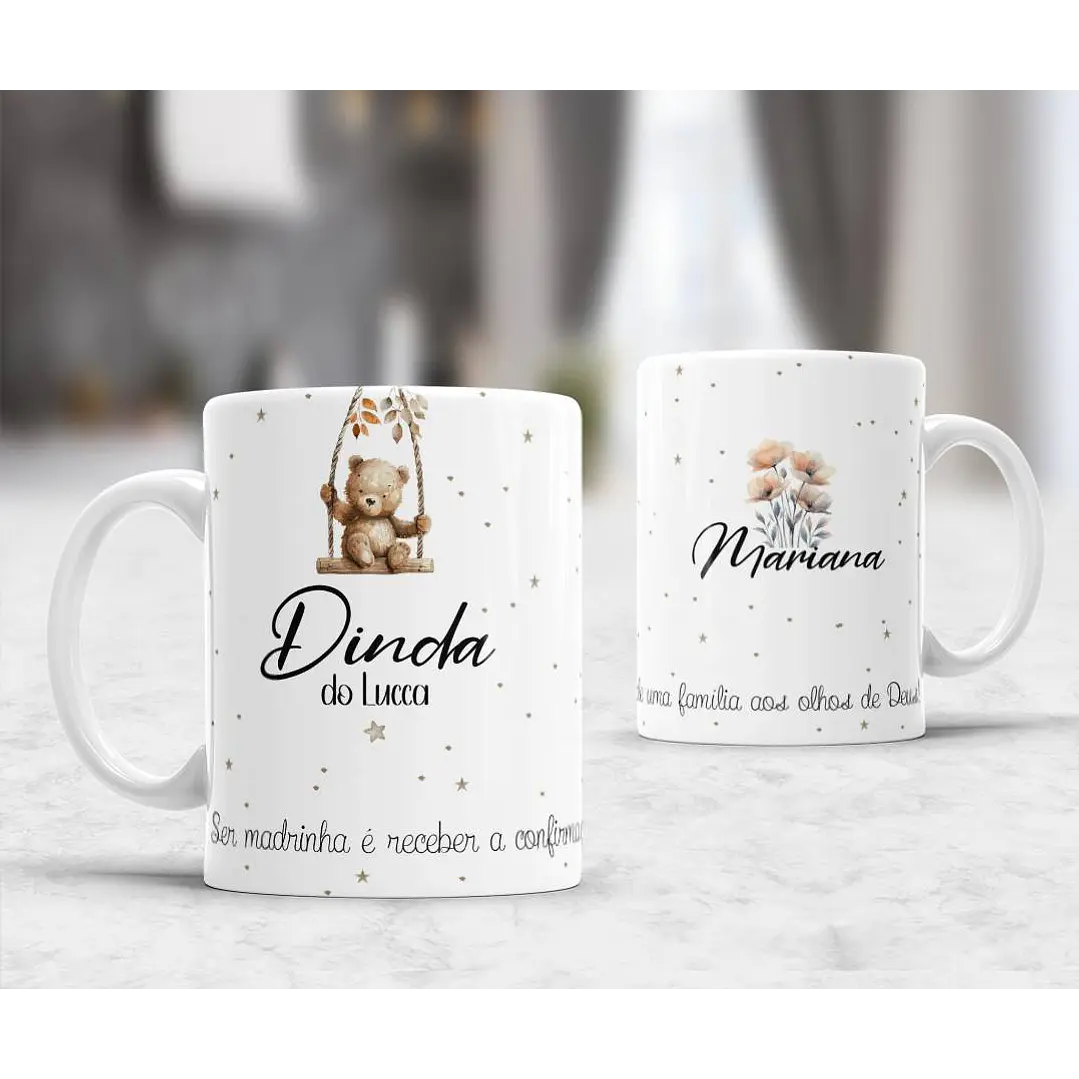 10 Artes para Caneca Convites Dindos Padrinhos Arquivo Editável 6
