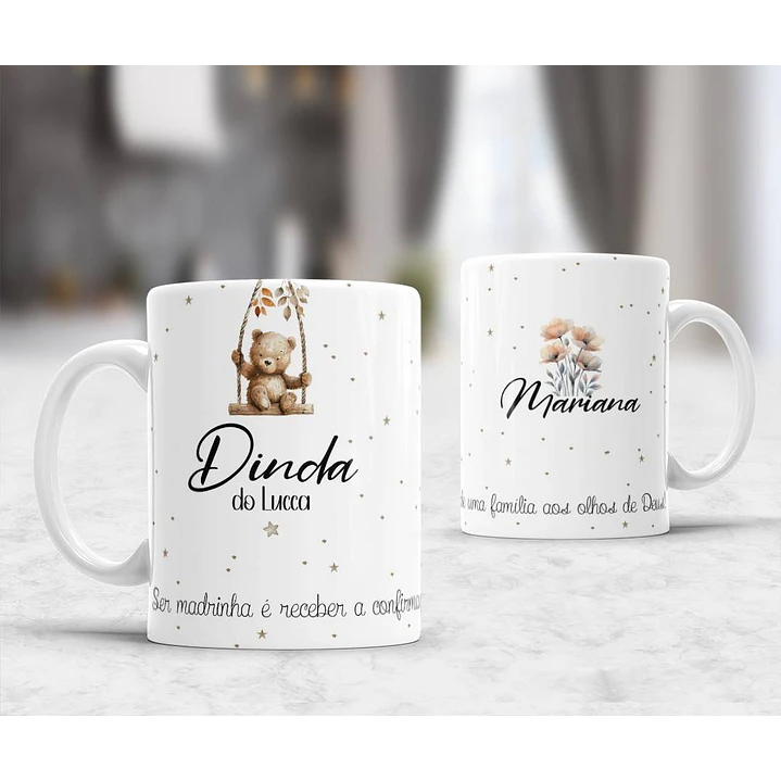 10 Artes para Caneca Convites Dindos Padrinhos Arquivo Editável 6