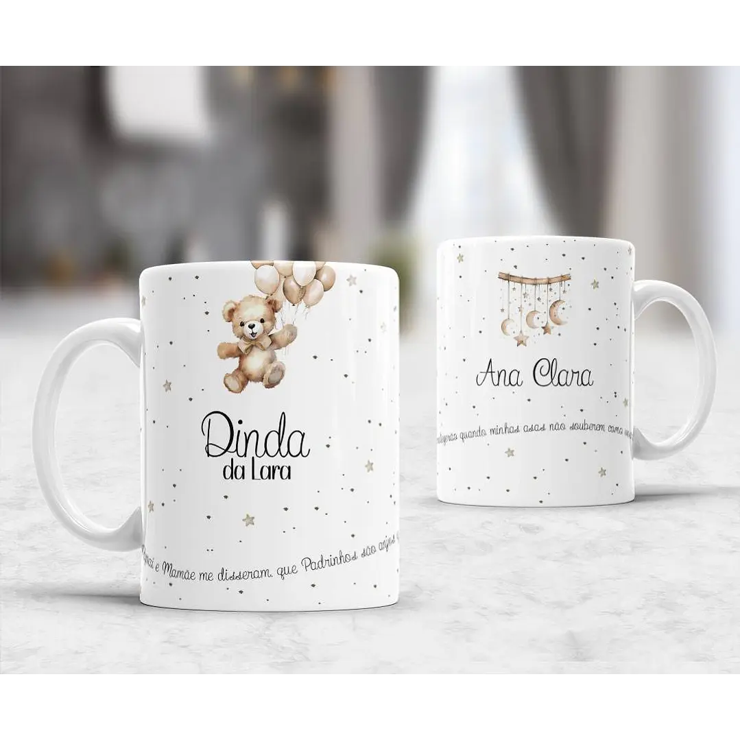 10 Artes para Caneca Convites Dindos Padrinhos Arquivo Editável 8