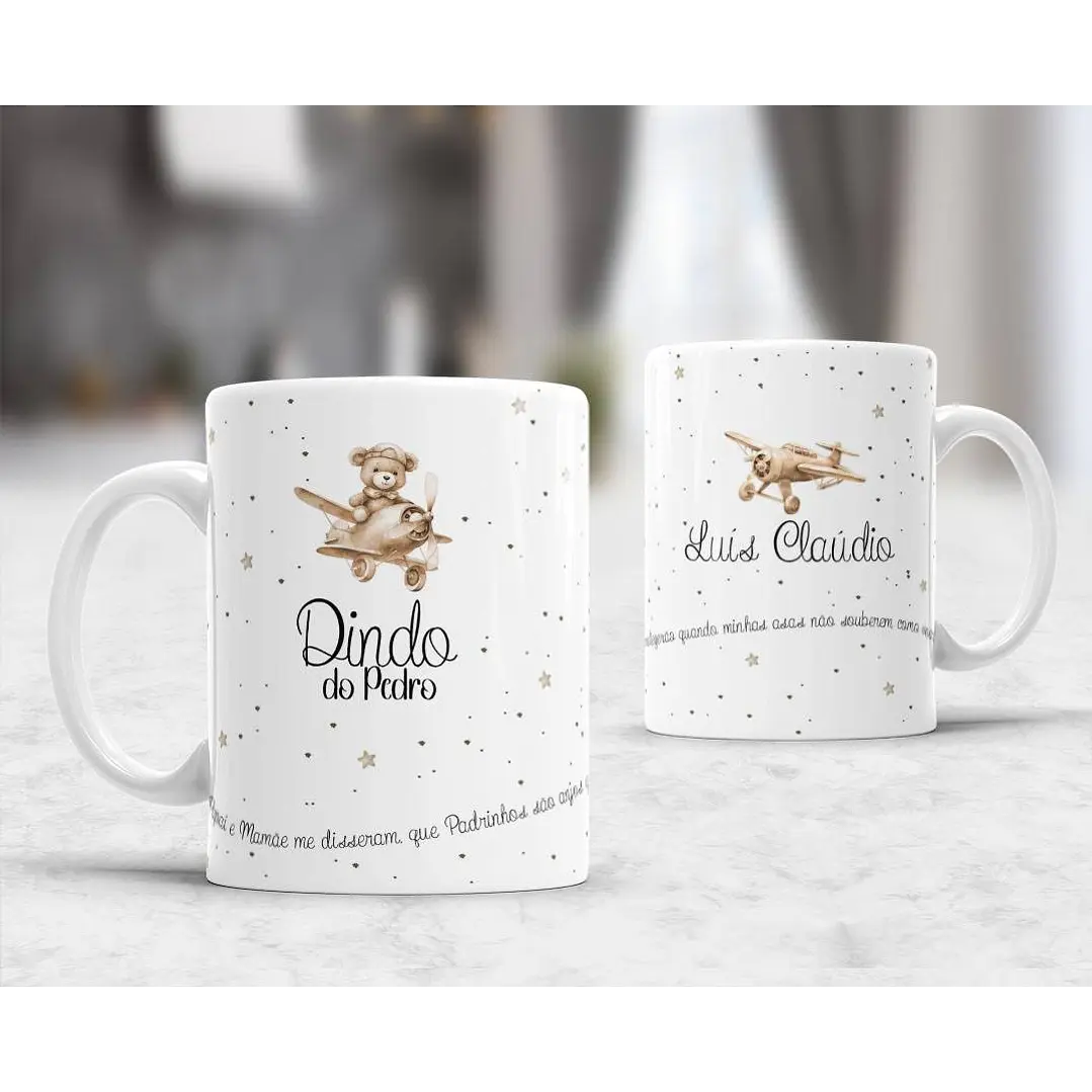10 Artes para Caneca Convites Dindos Padrinhos Arquivo Editável 9