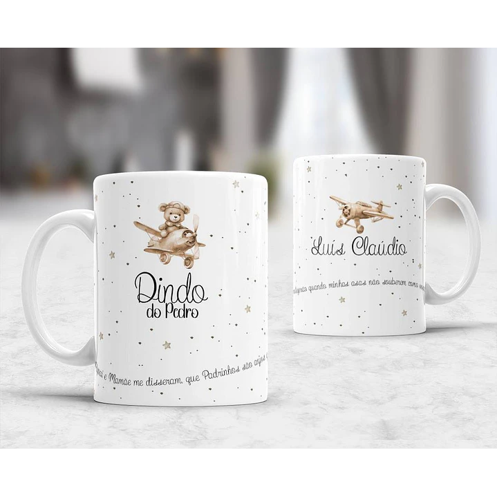 10 Artes para Caneca Convites Dindos Padrinhos Arquivo Editável 9