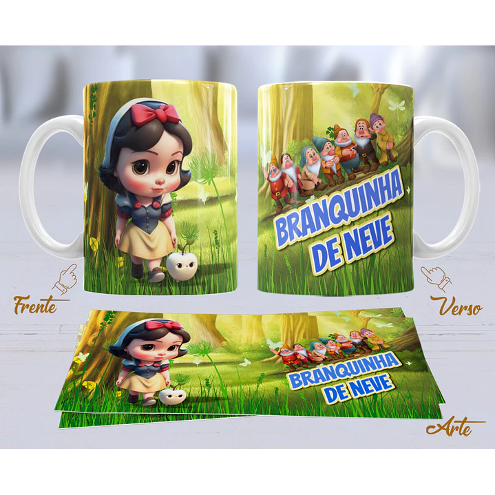 10 Artes para Caneca Personagens Cute Arquivo Editável 1