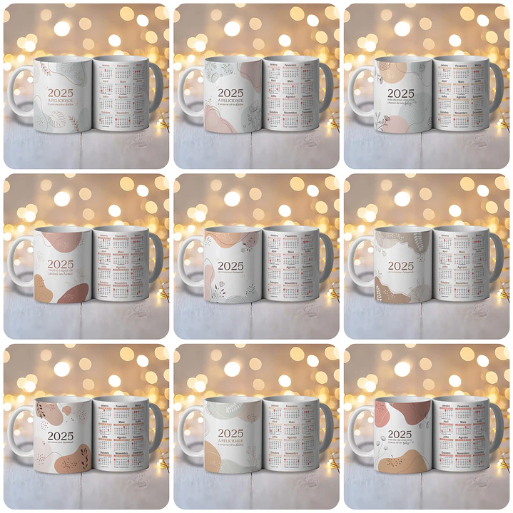 20 Artes para Caneca Calendário 2025 Arquivo Editável 2