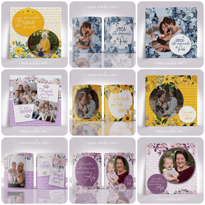 20 Artes para Caneca e Azulejo Dia dos Avós Arquivo Editável  1