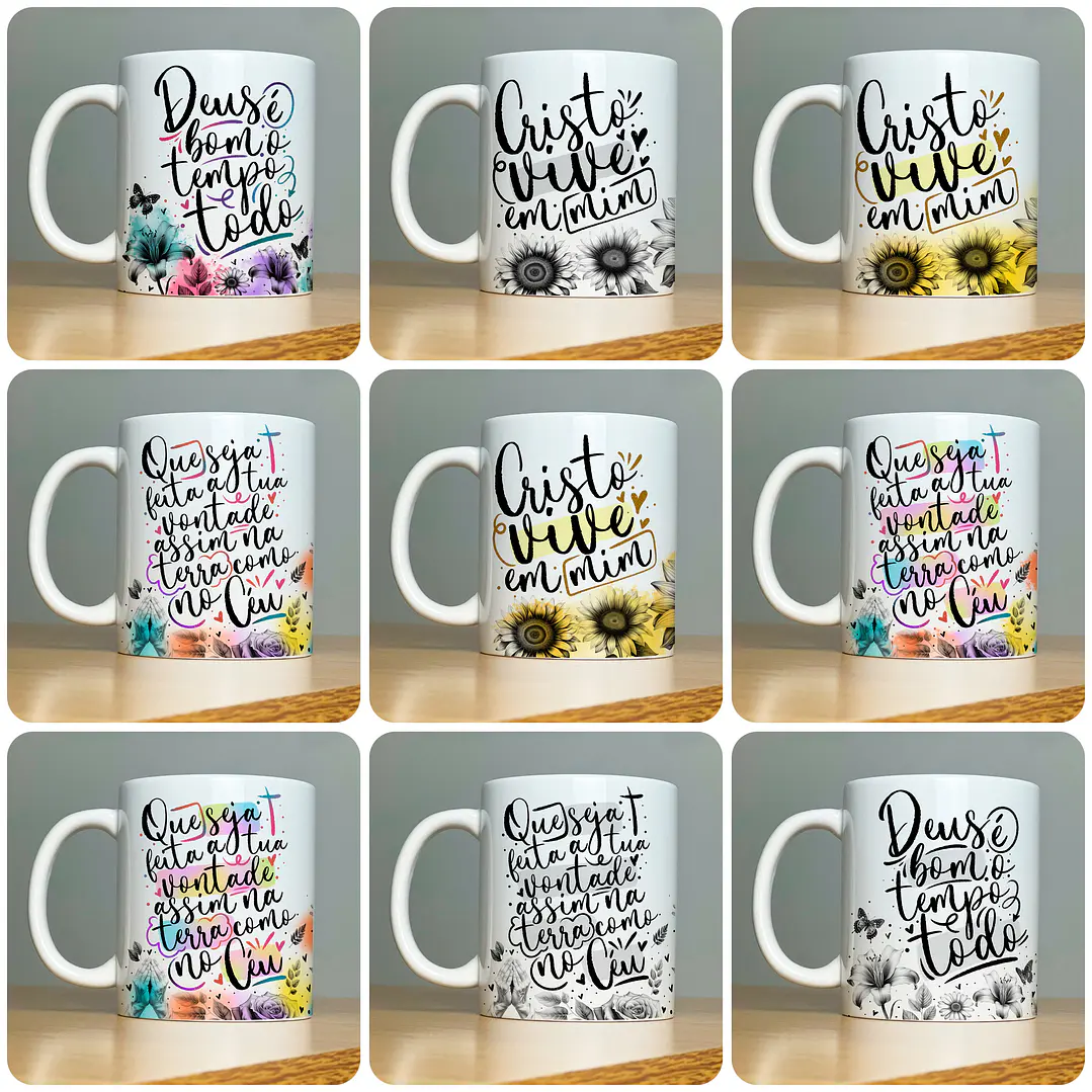 22 Artes para Caneca Frases Religiosas Palavra Arquivo em Jpg 3