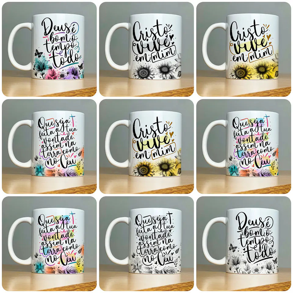 22 Artes para Caneca Frases Religiosas Palavra Arquivo em Jpg 3