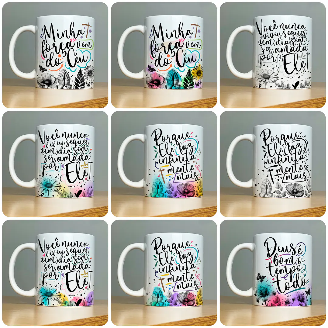 22 Artes para Caneca Frases Religiosas Palavra Arquivo em Jpg 5