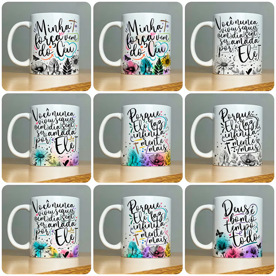 22 Artes para Caneca Frases Religiosas Palavra Arquivo em Jpg 5