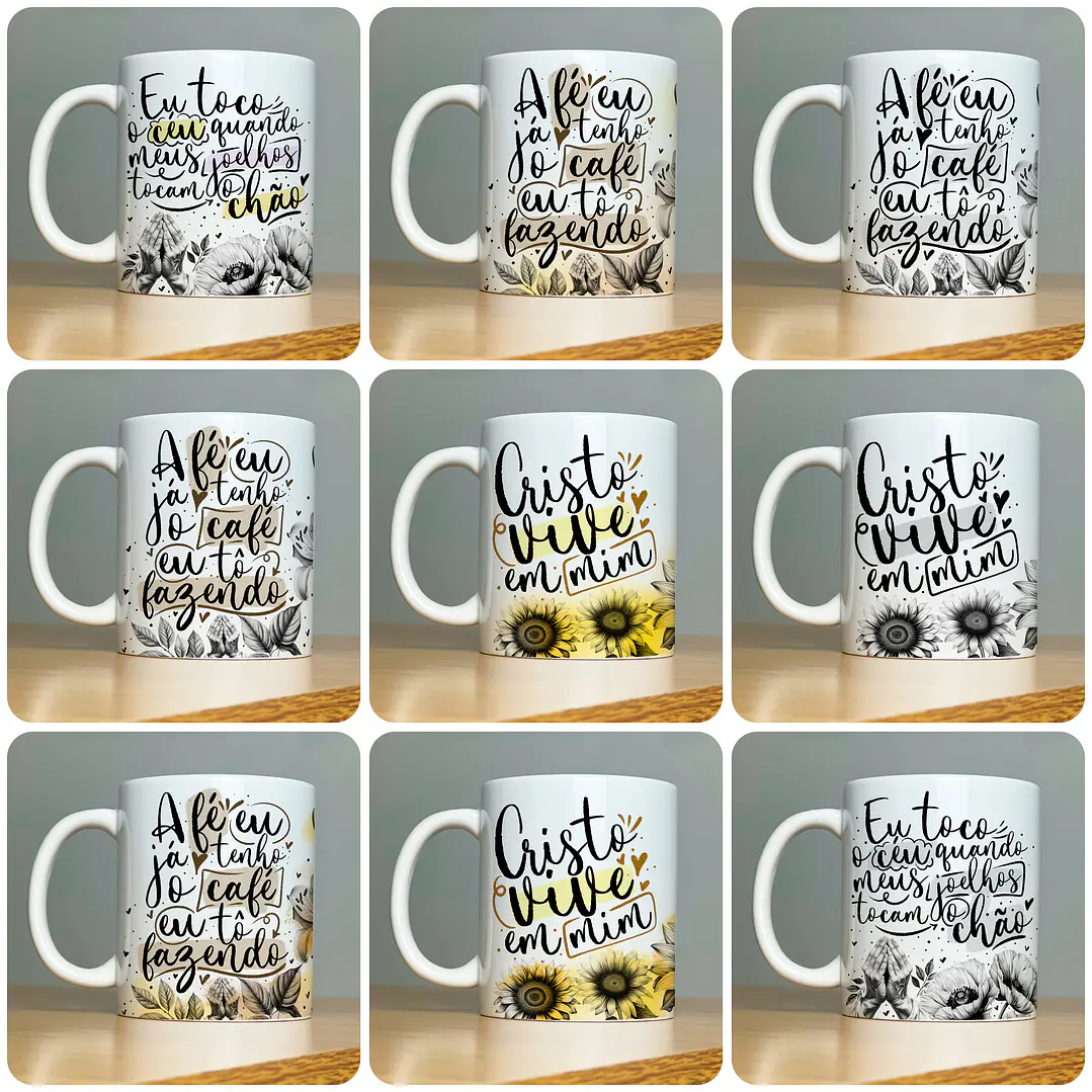22 Artes para Caneca Frases Religiosas Palavra Arquivo em Jpg 7