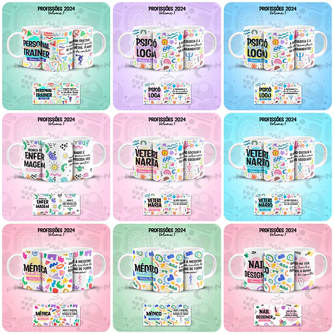 29 Artes para Caneca Profissões Arquivo Jpg