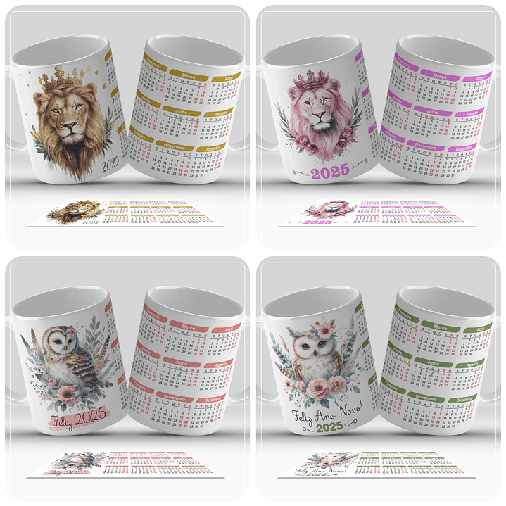 40 Artes para Caneca Calendário 2025 Arquivo em Png 2