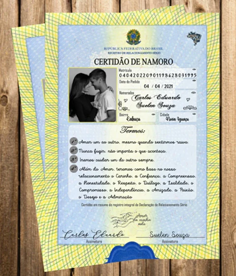 Arquivo Certidão de Namoro Arquivo em Pdf 